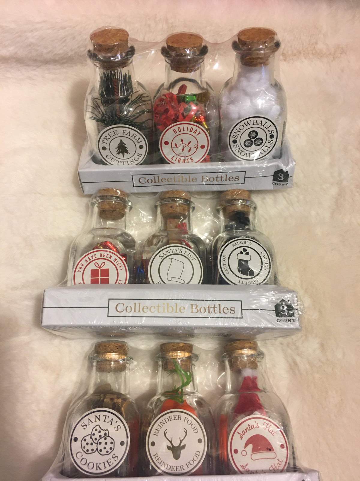 Botellas decorativas navideñas de colección