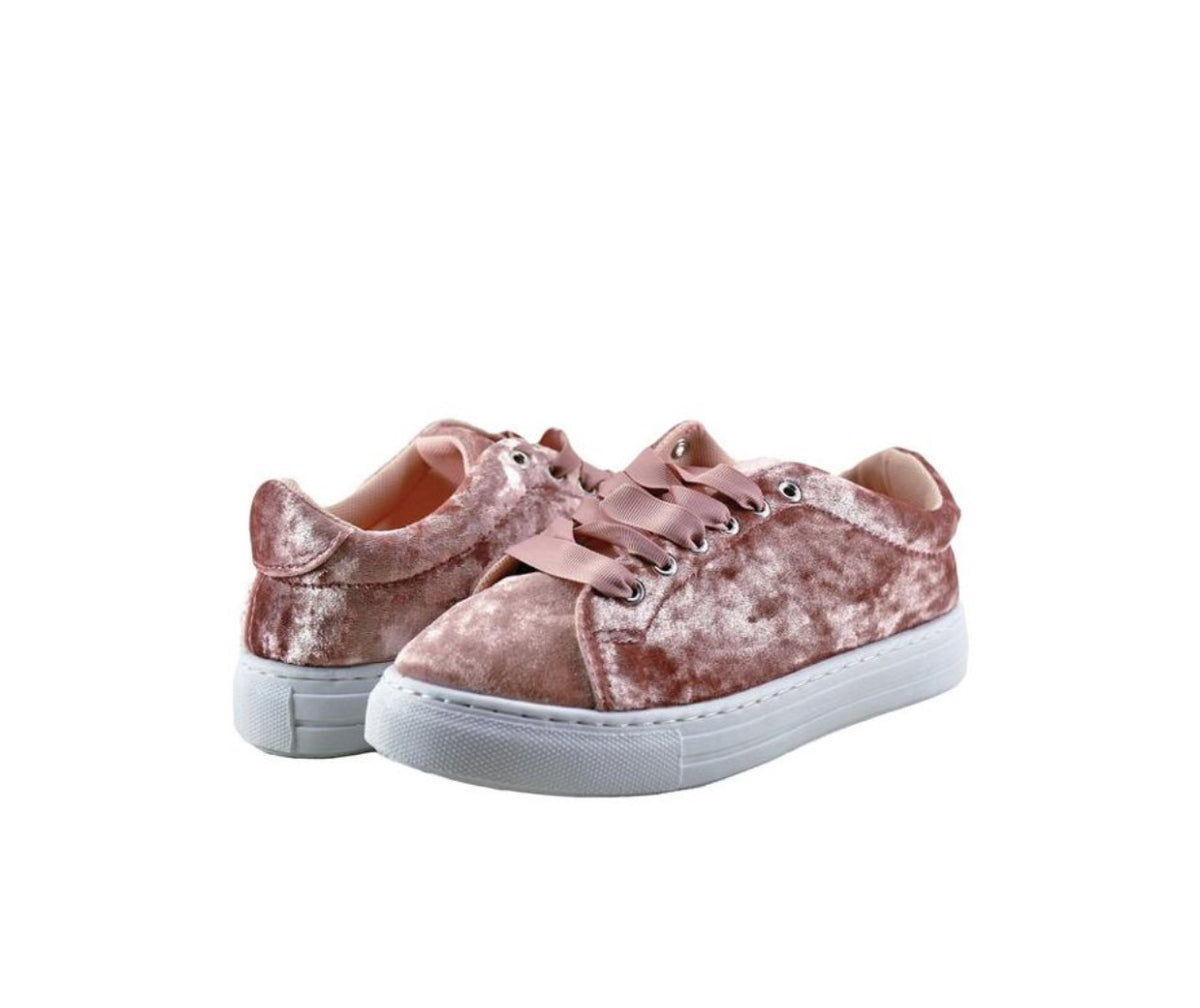 Zapatos Qupid Crush terciopelo rosa